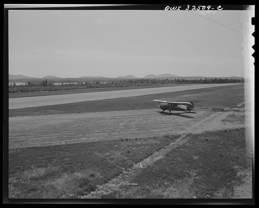 Bar Harbor, Maine. Civil Air Patrol base headquarters of coastal patrol no. 20. The runways from the control tower