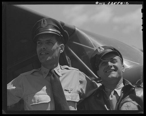 Bar Harbor, Maine. Civil Air Patrol base headquarters of coastal patrol no. 20. A pilot and an observer