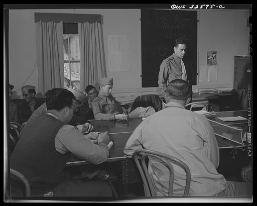 Bar Harbor, Maine. Civil Air Patrol base headquarters of coastal patrol no. 20. Classes in submarine detection and shipping identification are held each morning after dawn patrol