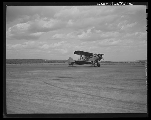 Untitled photo, possibly related to: Bar Harbor, Maine. Civil Air Patrol base headquarters of coastal patrol no. 20. Warming up for the dusk patrol