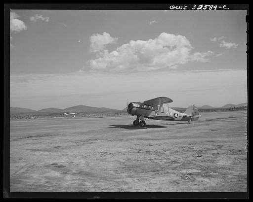 Untitled photo, possibly related to: Bar Harbor, Maine. Civil Air Patrol base headquarters of coastal patrol no. 20. Taking off for the dawn patrol