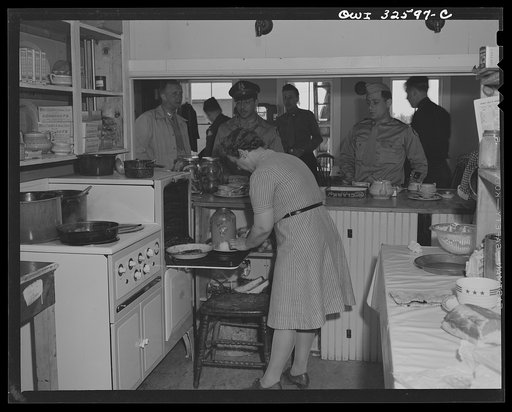 Untitled photo, possibly related to: Bar Harbor, Maine. Civil Air Patrol base headquarters of coastal patrol no. 20. Base canteen