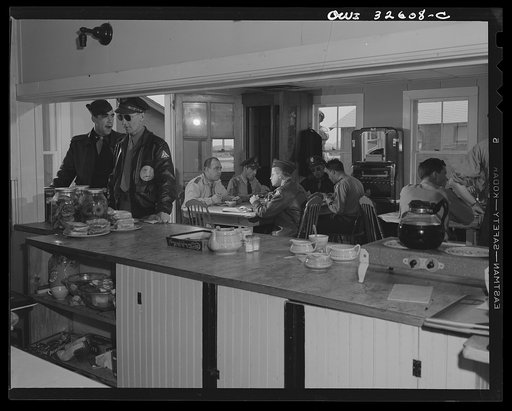 Bar Harbor, Maine. Civil Air Patrol base headquarters of coastal patrol no. 20. Canteen on the airfield