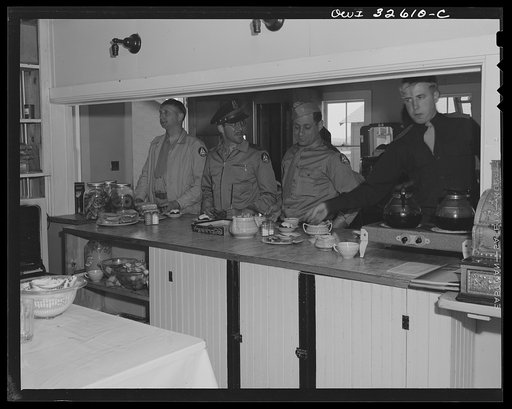 Untitled photo, possibly related to: Bar Harbor, Maine. Civil Air Patrol base headquarters of coastal patrol no. 20. Canteen on the airfield