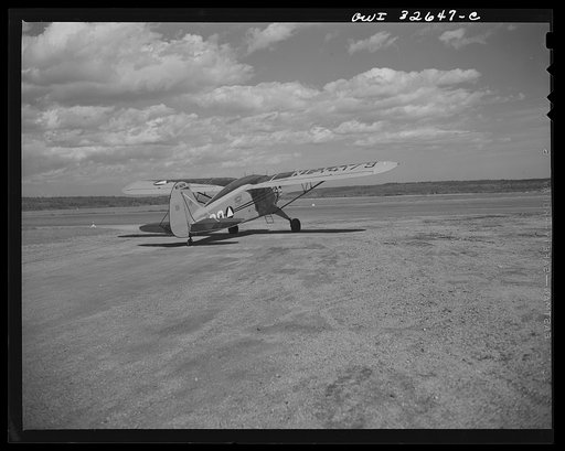 Bar Harbor, Maine. Civil Air Patrol base headquarters of coastal patrol no. 20. Taking off for patrol duty