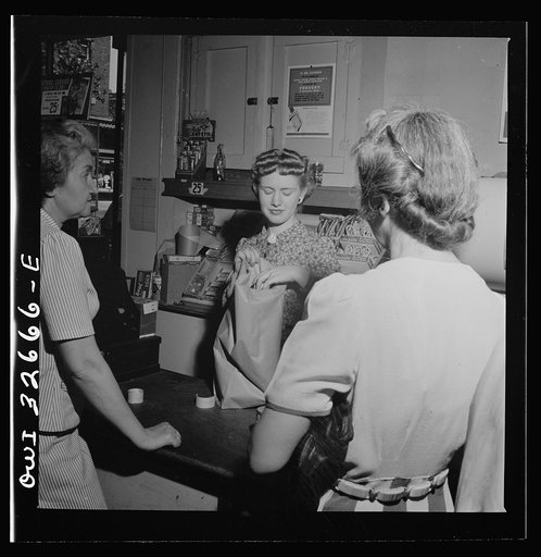 Washington, D.C. Louise Sprouse, a checker at the Acme grocery store on Fourteenth Street. She formerly lived in Blacksley, South Carolina