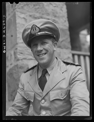 Oswego, New York. A Norwegian naval officer visiting Oswego during United Nations week