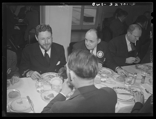 Oswego, New York. A British naval officer at the Rotary Club luncheon during United Nations week