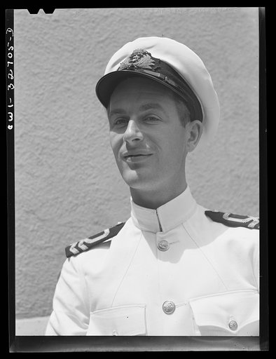 Oswego, New York. A British naval officer visiting Oswego during United Nations week