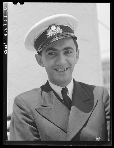 Oswego, New York. A Polish naval officer visiting Oswego during United Nations week