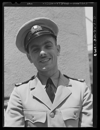 Untitled photo, possibly related to: Oswego, New York. A Polish naval officer visiting Oswego during United Nations week