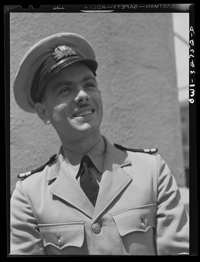 Untitled photo, possibly related to: Oswego, New York. A Polish naval officer visiting Oswego during United Nations week