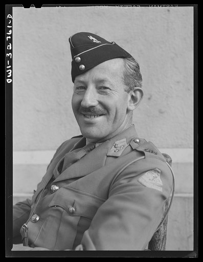 Untitled photo, possibly related to: Oswego, New York. A Dutch army officer visiting Oswego during United Nations week