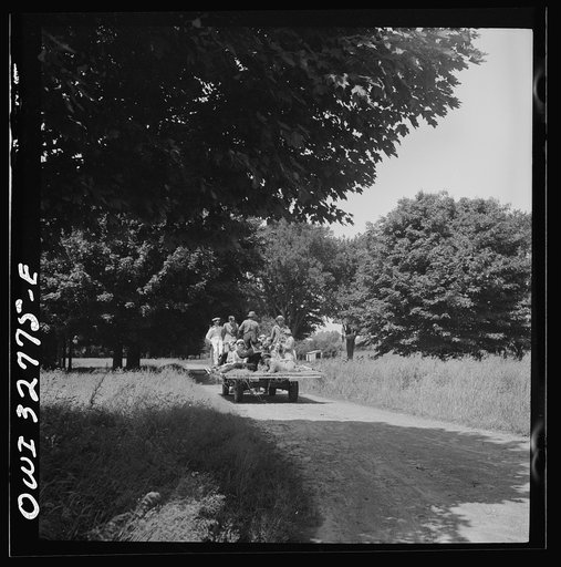 Oswego, New York. Hay ride for the United Nations heroes and Oswego girls during United Nations week