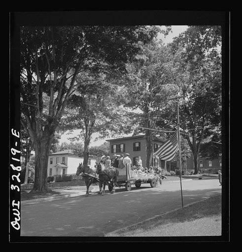 Untitled photo, possibly related to: Oswego, New York. A hayride for the United Nations heroes and Oswego girls during United Nations week