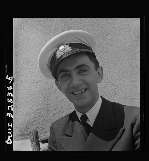 Untitled photo, possibly related to: Oswego, New York. A Polish naval officer visiting Oswego during United Nations week