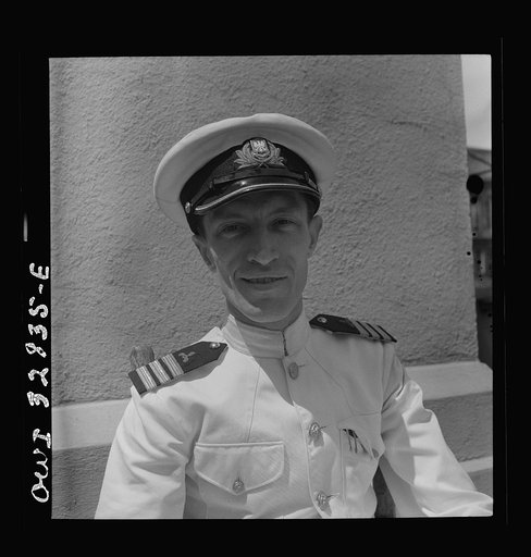 Untitled photo, possibly related to: Oswego, New York. A Polish naval officer visiting Oswego during United Nations week