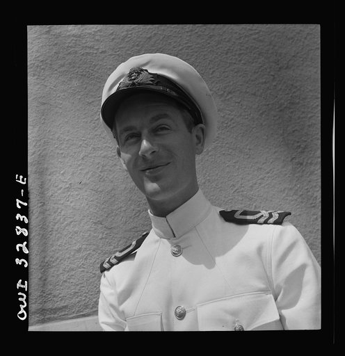 Oswego, New York. A British naval officer visiting Oswego during United Nations week