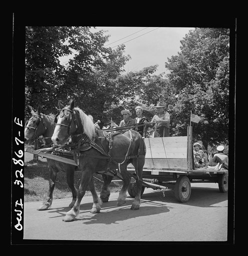 Untitled photo, possibly related to: Oswego, New York. Hay ride for the United Nations heroes and Oswego girls during United Nations week