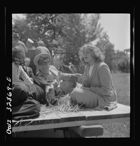 Untitled photo, possibly related to: Oswego, New York. A hayride for the United Nations heores and Oswego girls, during United Nations week