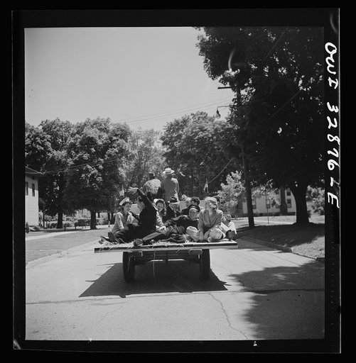 Untitled photo, possibly related to: Oswego, New York. A hayride for the United Nations heores and Oswego girls, during United Nations week