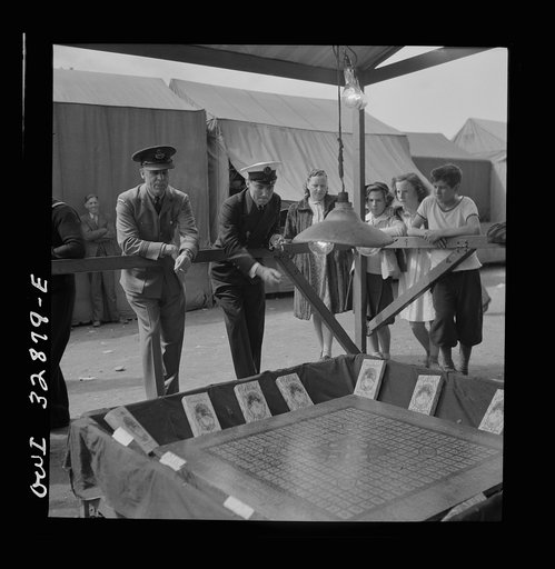 Oswego, New York. United Nations heroes gambling at the carnival during United Nations week