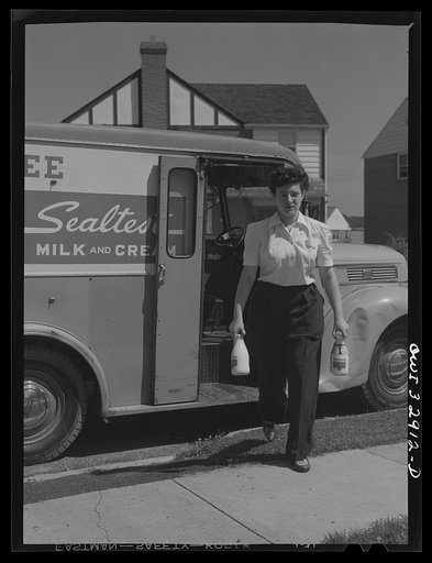 Untitled photo, possibly related to: Bryn Mawr, Pennsylvania. Miss Pearl Gold, one of the many women now working for the Supplee-Wills-Jones Milk Company