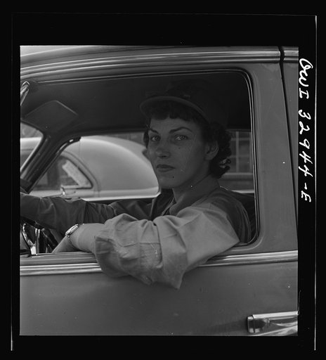 Philadelphia, Pennsylvania. Miss Sarah Grabov, a driver for the Yellow Cab Company. She was formerly employed at a dental factory