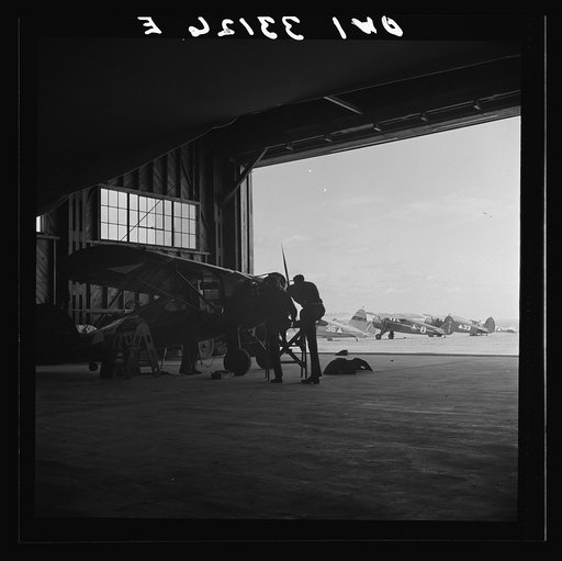 Bar Harbor, Maine. Civil Air Patrol base headquarters of coastal patrol no. 20. The hangar