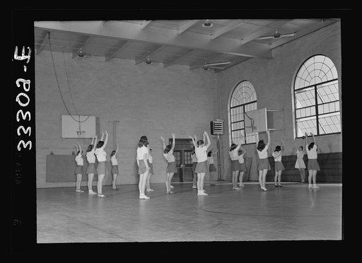 Untitled photo, possibly related to: Randolph Henry High School. Keysville, Virginia. Girls' gym class