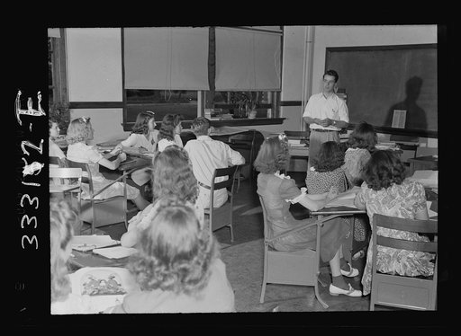 Untitled photo, possibly related to: Charlotte Court House, Virginia. Central High School. Mathematics class