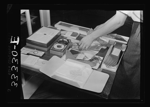 Keysville, Virginia. Randolph Henry High School. Display of graduation presents a student received. This student also got thirty dollars in cash