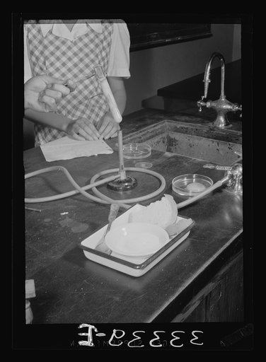 Untitled photo, possibly related to: Keysville, Virginia. Randolph Henry High School. Equipment in a chemistry class