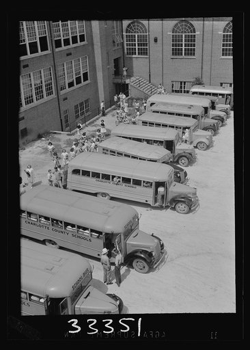 Keysville, Virginia. Randolph Henry High School. Buses bring students from miles around as the school covers an area of 496 square miles. Some children come as far as thirty miles to school in one of the seventeen buses, some of which are driven by seniors