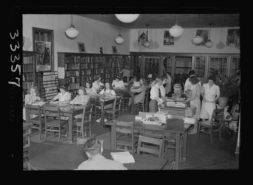 Keysville, Virginia. Randolph Henry High School. The library. The state pays half of the cost of the library, the local school board pays one quarter and one quarter is raised by the school