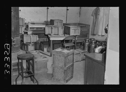 Keysville, Virginia. Randolph Henry High School. No bakery will deliver fresh bread to the school. A central bakery in the Board of Education building furnishes seventy-five loaves a day which are carried to school packed in boxes and slipped under the seats of the school buses