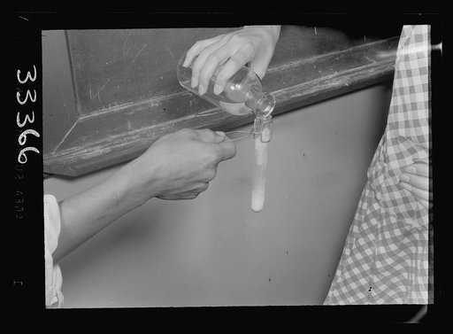 Untitled photo, possibly related to: Keysville, Virginia. Randolph Henry High School. Equipment in a chemistry class