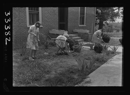 Keysville, Virginia. Working in garden of home economics cottage of Randolph Henry High School