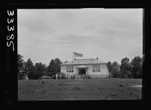 Untitled photo, possibly related to: Keysville, Virginia. One of the seven schools which was consolidated to make the Randolph Henry High School. Now used as elementary school