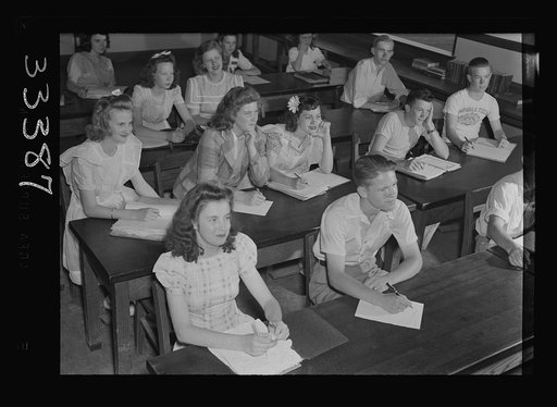 Keysville, Virginia. Randolph Henry High School. Biology class