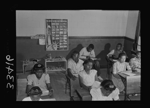 Untitled photo, possibly related to: Charlotte Court House, Virginia. Central High School. Social science class