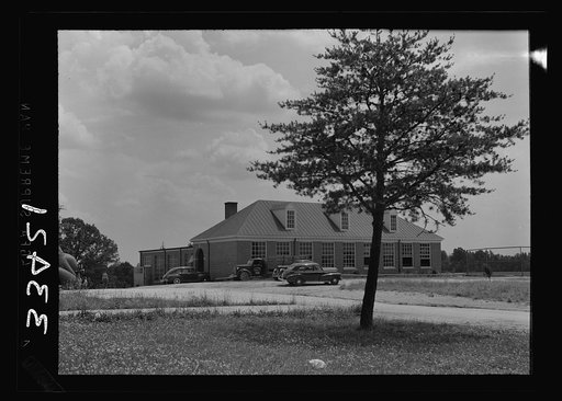 Untitled photo, possibly related to: Keysville, Virginia. Randolph Henry High School. Shop building where boys learn carpentry, welding, and repairing of farm machinery