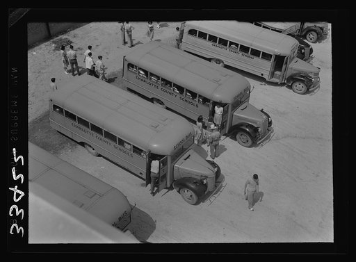 Keysville, Virginia. Rnadolph Henry High School. Buses bring children from miles around as the school covers an area of 496 square miles. Some children come as many as thirty miles to school in one or the other of the seventeen buses, some of which are driven by seniors