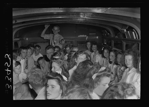 Charlotte County, Virginia. Interior of a school bus. Boy in back is member of safety patrol. One always goes along to keep order in the bus