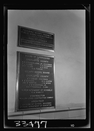 Keysville, Virginia. Randolph Henry High School. Plaque