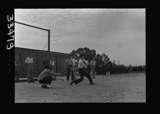 Keysville, Virginia. Randolph Henry High School. Baseball during gym period