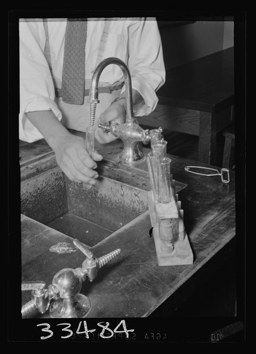 Untitled photo, possibly related to: Keysville, Virginia. Randolph Henry High School. Equipment in a chemistry class