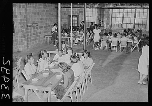 Charlotte Court House, Virginia. Central High School. Lunch room. Students usually bring lunch from home and buy one or two things in cafeteria
