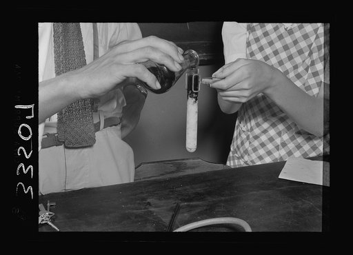 Untitled photo, possibly related to: Keysville, Virginia. Randolph Henry High School. Equipment in a chemistry class