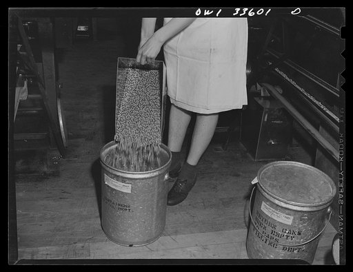 Parke, Davis and Company, manufacturing chemists, Detroit, Michigan. Filled capsules ready for transfer to finishing department